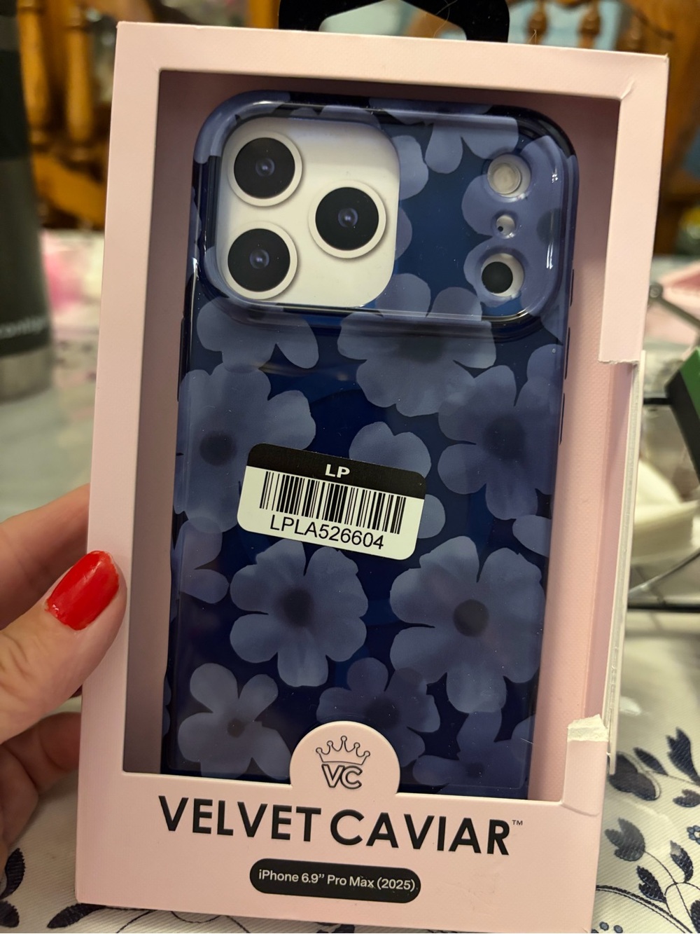 Velvet Caviar Navy Blue Floral iPhone 6.9" Pro Max Case for IPhone 17 Pro Max